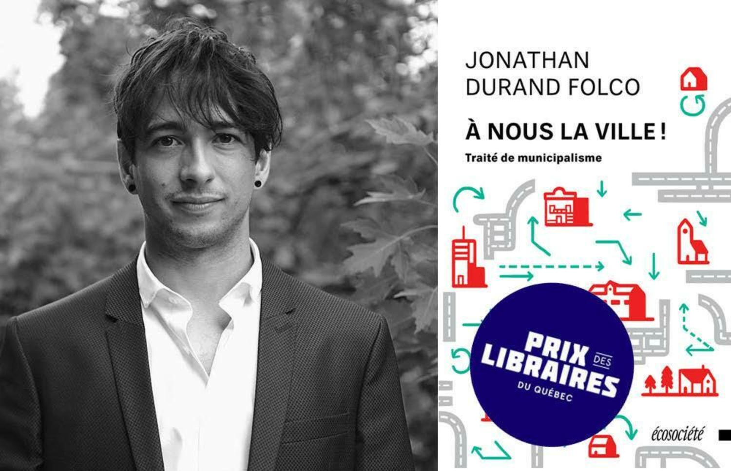 Jonathan Durand-Folco, lauréat du prix des libraires de l’essai pour son livre À nous la ville !